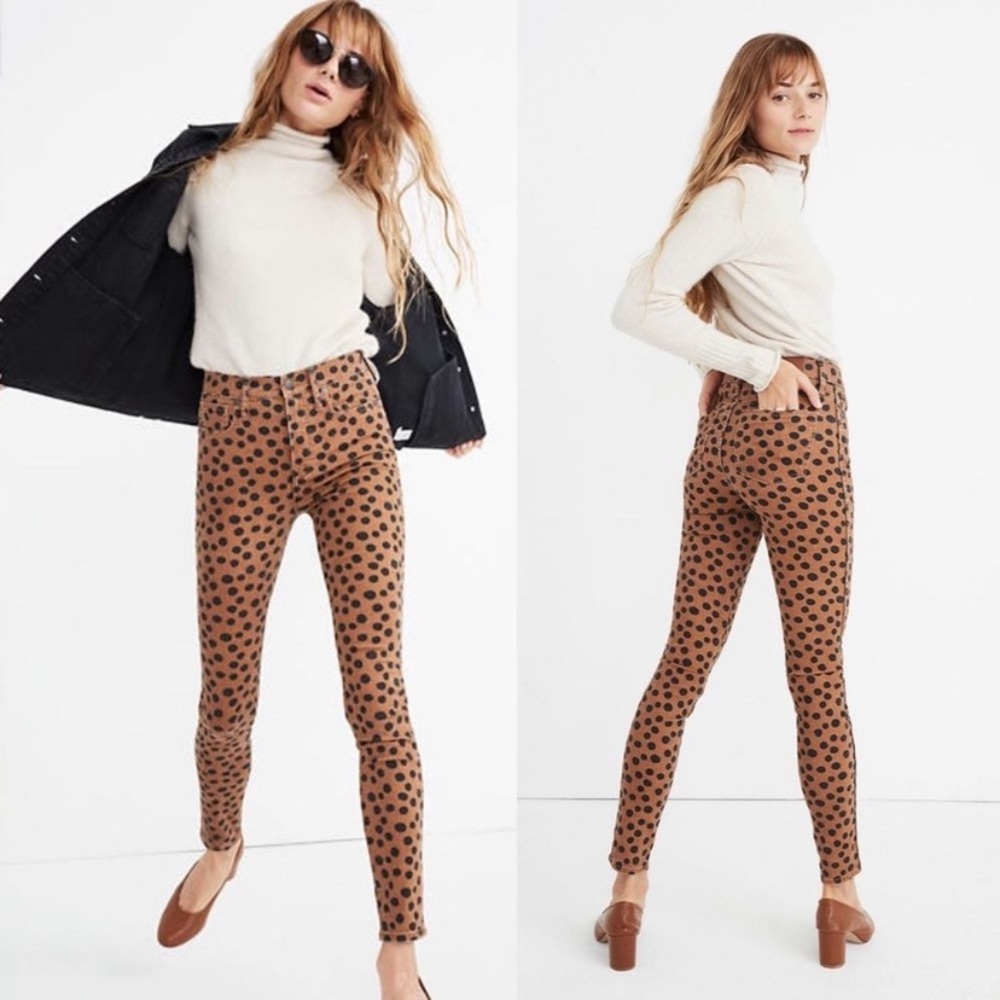NWT Madewell 10" High-Rise Skinny Jeans Leopard 26